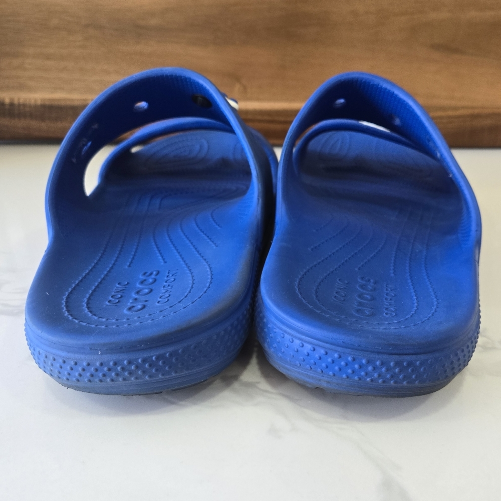CROCS Unisex Two-strap Slides w/ charms Mens 13 - Picture 4 of 6